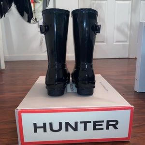 Hunter Womens Short Black Gloss Rain Boot